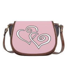 Load image into Gallery viewer, Ti Amo I love you - Exclusive Brand - Pale Rose - Double White Heart - Saddle Bag
