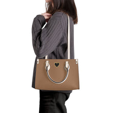 Load image into Gallery viewer, Ti Amo I love you - Exclusive Brand - Mocha 2 - Luxury Womens PU Tote Bag - Cream Straps
