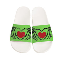 Load image into Gallery viewer, Ti Amo I love you - Exclusive Brand - Pastel Green - Skeleton Hands with Heart -  Slide Sandals - White Soles
