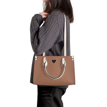 Load image into Gallery viewer, Ti Amo I love you - Exclusive Brand - Pinkish Brown - Luxury Womens PU Tote Bag - Cream Straps
