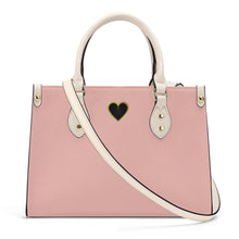 Load image into Gallery viewer, Ti Amo I love you - Exclusive Brand - Peachy Pink- Luxury Womens PU Tote Bag - Cream Straps
