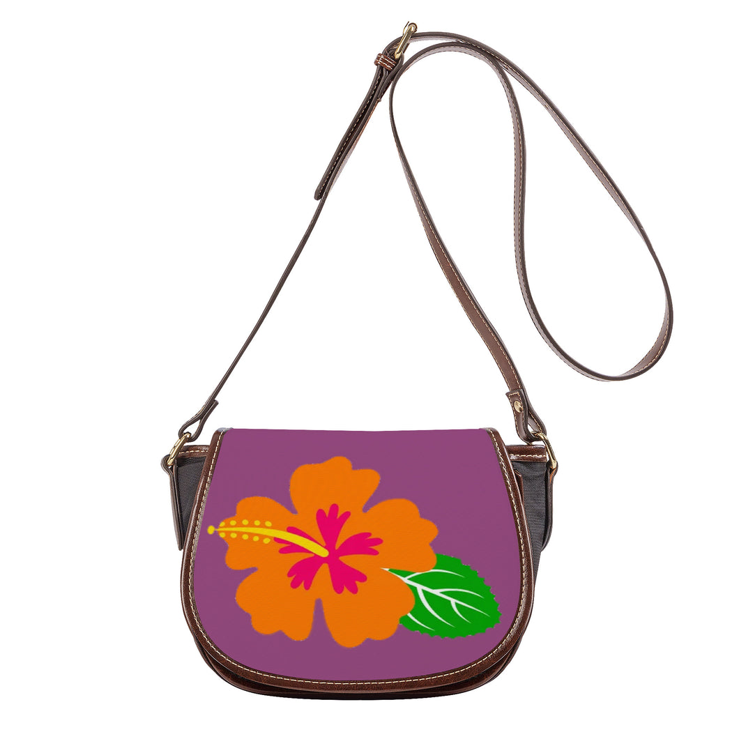 Ti Amo I love you - Exclusive Brand - Cannon Pink - Hawaiian Flower -  Saddle Bag