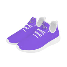 Load image into Gallery viewer, Ti Amo I love you - Exclusive Brand - Heliotrope 3 - Double White Heart -  Lightweight Mesh Knit Sneaker - White Soles
