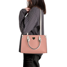 Load image into Gallery viewer, Ti Amo I love you - Exclusive Brand - Light Salmon Pink - Luxury Womens PU Tote Bag - Cream Straps
