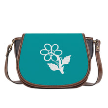 Load image into Gallery viewer, Ti Amo I love you - Exclusive Brand - Persian Green- White Daisy - Saddle Bag
