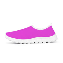 Load image into Gallery viewer, Ti Amo I love you - Exclusive Brand - Brilliant Lavender Rose - Double White Heart - Women&#39;s Mesh Running Shoes - White Soles
