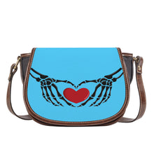 Load image into Gallery viewer, Ti Amo I love you - Exclusive Brand - Malibu - Skeleton Hands with Heart - Saddle Bag
