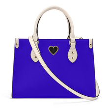 Load image into Gallery viewer, Ti Amo I love you - Exclusive Brand - Violet Blue - Luxury Womens PU Tote Bag - Cream Straps
