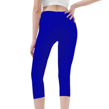 Load image into Gallery viewer, Ti Amo I love you -  Exclusive Brand - Royal Blue - Womens / Teen Girls  / Womens Plus Size  - Angry Fish - Capri Yoga Leggings - Sizes XS-3XL
