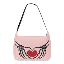 Load image into Gallery viewer, Ti Amo I love you - Exclusive Brand - Rose Quartz - Skeleton Heart Hands  -  Journey Computer Shoulder Bag
