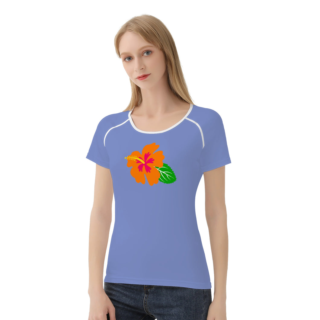 Ti Amo I love you - Exclusive Brand - Mood Mode - Hawaiian Flower - Women's T shirt - Sizes XS-2XL