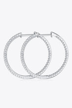 Load image into Gallery viewer, Inlaid Moissanite 925 Sterling Silver Hoop Earrings Ti Amo I love you
