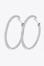 Load image into Gallery viewer, Inlaid Moissanite 925 Sterling Silver Hoop Earrings Ti Amo I love you
