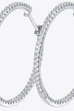 Load image into Gallery viewer, Inlaid Moissanite 925 Sterling Silver Hoop Earrings Ti Amo I love you
