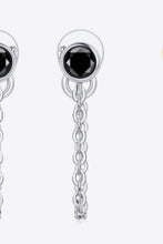 Load image into Gallery viewer, Inlaid Moissanite -Black or White - Gold or Silver - Chain Earrings Ti Amo I love you
