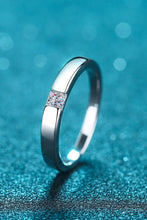 Load image into Gallery viewer, Inlaid Moissanite Rhodium-Plated Ring - Sizes 4-10 Ti Amo I love you
