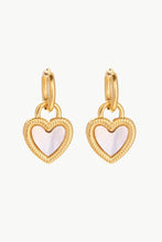 Load image into Gallery viewer, Inlaid Shell Heart Drop Earrings Ti Amo I love you
