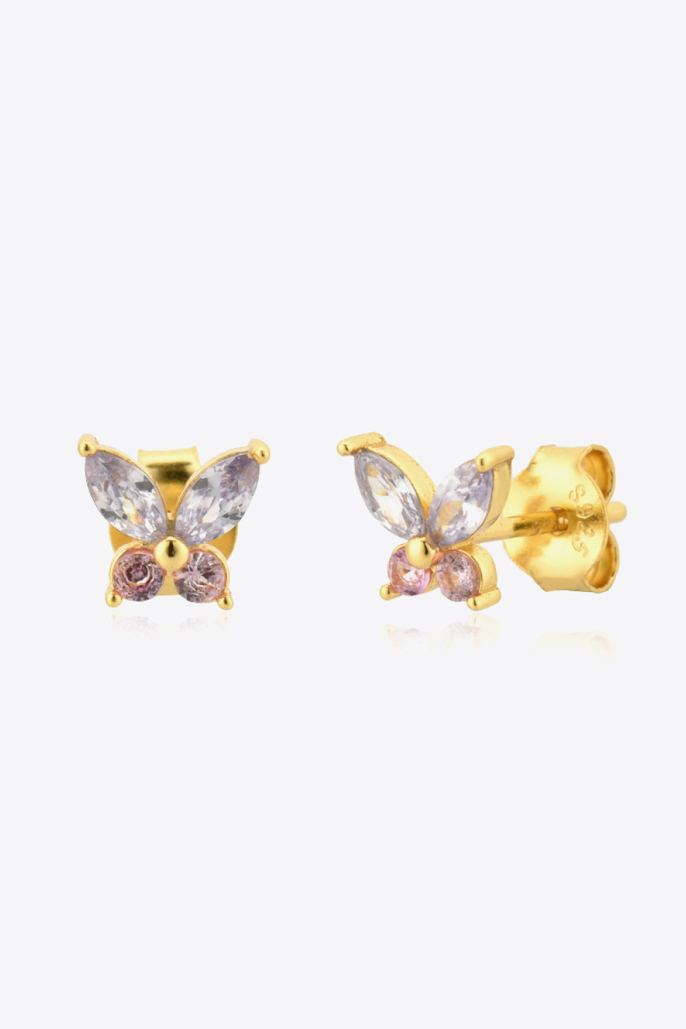 Inlaid Zircon Butterfly-Shaped Stud Earrings Ti Amo I love you