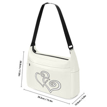 Load image into Gallery viewer, Ti Amo I love you - Exclusive Brand - Ivory - Double White Heart - Journey Computer Shoulder Bag
