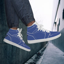 Load image into Gallery viewer, Ti Amo I love you - Exclusive Brand - Chambray Blue - Skeleton Hands with Heart - High Top Synthetic Leather Sneaker
