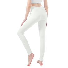 Load image into Gallery viewer, Ti Amo I love you - Exclusive Brand - Ceramic Off White - Double White Heart -Womens / Teen Girls / Womens Plus Size - Yoga Leggings - Sizes XS-3XL
