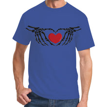 Load image into Gallery viewer, Ti Amo I love you - Exclusive Brand - Chambray Blue - Skeleton Hands with Heart - Men&#39;s T-Shirt
