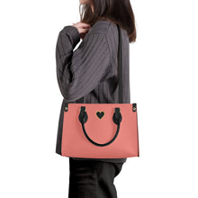 Load image into Gallery viewer, Ti Amo I love you - Exclusive Brand - Tea Rose - Luxury Womens PU Tote Bag - Black Straps
