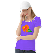 Load image into Gallery viewer, Ti Amo I love you - Exclusive Brand - Light Purple - Hawaiian Flower - Women&#39;s T shirt - Sizes XS-2XL
