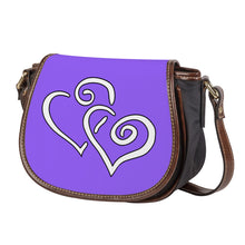 Load image into Gallery viewer, Ti Amo I love you - Exclusive Brand - Heliotrope 3 - Double White Heart - Saddle Bag
