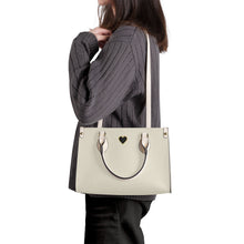 Load image into Gallery viewer, Ti Amo I love you - Exclusive Brand  - Eggshell - Luxury Womens PU Tote Bag - Cream Straps
