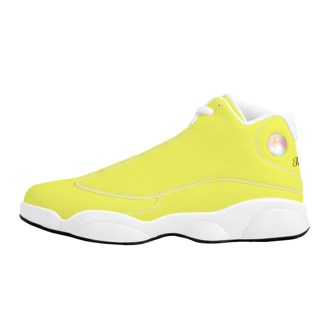 Ti Amo I love you - Exclusive Brand - Sandy Yellow - Double Heart Logo - Mens / Womens - Unisex  Basketball Shoes - White Laces