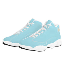 Load image into Gallery viewer, Ti Amo I love you - Exclusive Brand - Cyan Opaque  - Double Heart Logo - Mens / Womens - Unisex  Basketball Shoes - White Laces
