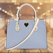 Load image into Gallery viewer, Ti Amo I love you - Exclusive Brand - Periwinkle Grey 2 - Luxury Womens PU Tote Bag - Cream Straps
