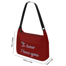 Load image into Gallery viewer, Ti Amo I love you - Exclusive Brand - Dark Burgundy - Pastel Lettering -  Journey Computer Shoulder Bag
