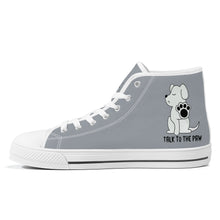 Load image into Gallery viewer, Ti Amo I love you  - Exclusive Brand - Gray Chateau - Talk to the Paw - High-Top Canvas Shoes - White
