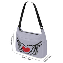 Load image into Gallery viewer, Ti Amo I love you - Exclusive Brand - Gray Suit - Skeleton Heart Hands  -  Journey Computer Shoulder Bag
