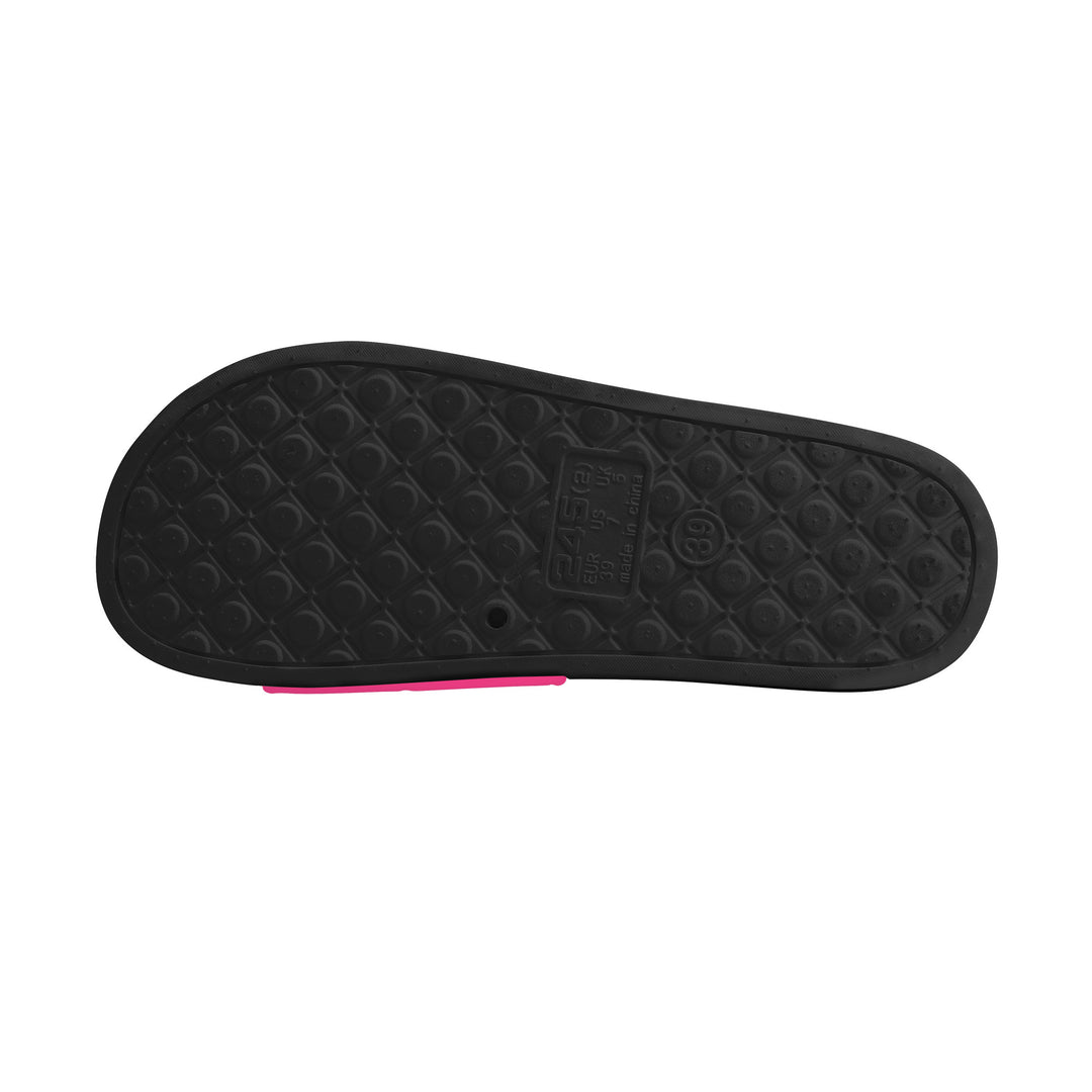 Ti Amo I love you - Exclusive Brand - Violet Red - Double Black Heart - Slide Sandals - Black Soles