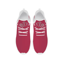 Load image into Gallery viewer, Ti Amo I love you - Exclusive Brand - Viva Magenta - Double White Heart - Lightweight Mesh Knit Sneaker - White Soles
