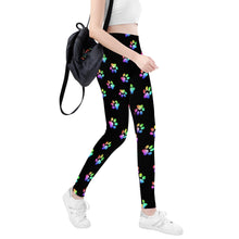 Load image into Gallery viewer, Ti Amo I love you  - Exclusive Brand  - Black Paw Prints - Yoga Leggings
