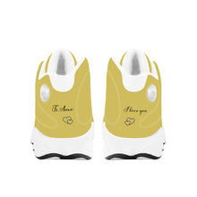 Load image into Gallery viewer, Ti Amo I love you - Exclusive Brand - Ginger Brown - Double Heart Logo - Mens / Womens - Unisex  Basketball Shoes - White Laces
