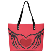 Load image into Gallery viewer, Ti Amo I love you - Exclusive Brand - Red Pink -Skeleton Hands with Heart  - Women&#39;s PU Leather Handbag
