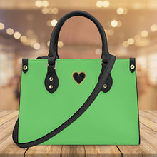 Load image into Gallery viewer, Ti Amo I love you - Exclusive Brand -Fresh Green  - Luxury Womens PU Tote Bag - Black Straps
