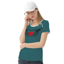 Load image into Gallery viewer, Ti Amo I love you - Exclusive Brand  - Casal - Skeleton Hands with Heart  -Women&#39;s T shirt
