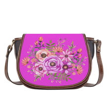 Load image into Gallery viewer, Ti Amo I love you - Exclusive Brand  - Brilliant Lavender Rose  - Pink Floral - Saddle Bag
