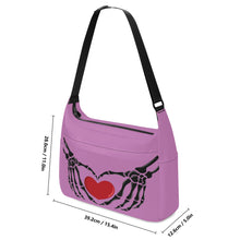 Load image into Gallery viewer, Ti Amo I love you - Exclusive Brand - Viola - Skeleton Heart Hands  -  Journey Computer Shoulder Bag
