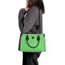 Load image into Gallery viewer, Ti Amo I love you - Exclusive Brand -Fresh Green  - Luxury Womens PU Tote Bag - Black Straps
