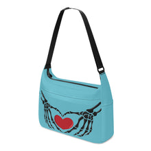 Load image into Gallery viewer, Ti Amo I love you - Exclusive Brand - Downy - Skeleton Heart Hands  -  Journey Computer Shoulder Bag
