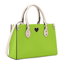 Load image into Gallery viewer, Ti Amo I love you - Exclusive Brand - Kiwi Green - Luxury Womens PU Tote Bag - Cream Straps
