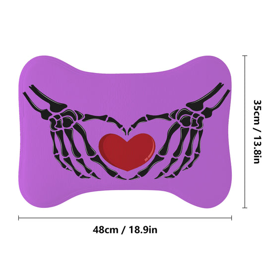 Ti Amo I love you - Exclusive Brand - Lavender - Skeleton Hands with Heart  - Big Paws Pet Rug