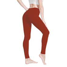 Load image into Gallery viewer, Ti Amo I love you - Exclusive Brand - Brick Red 2 - Double White Heart - Womens / Teen Girls  / Womens Plus Size  - Yoga Leggings - Sizes XS-3XL
